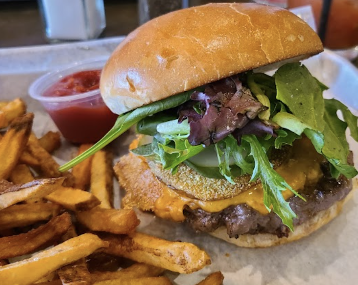 WR Social House signature dishes Classic BurgerPimento Cheese FrittersPo' Boy